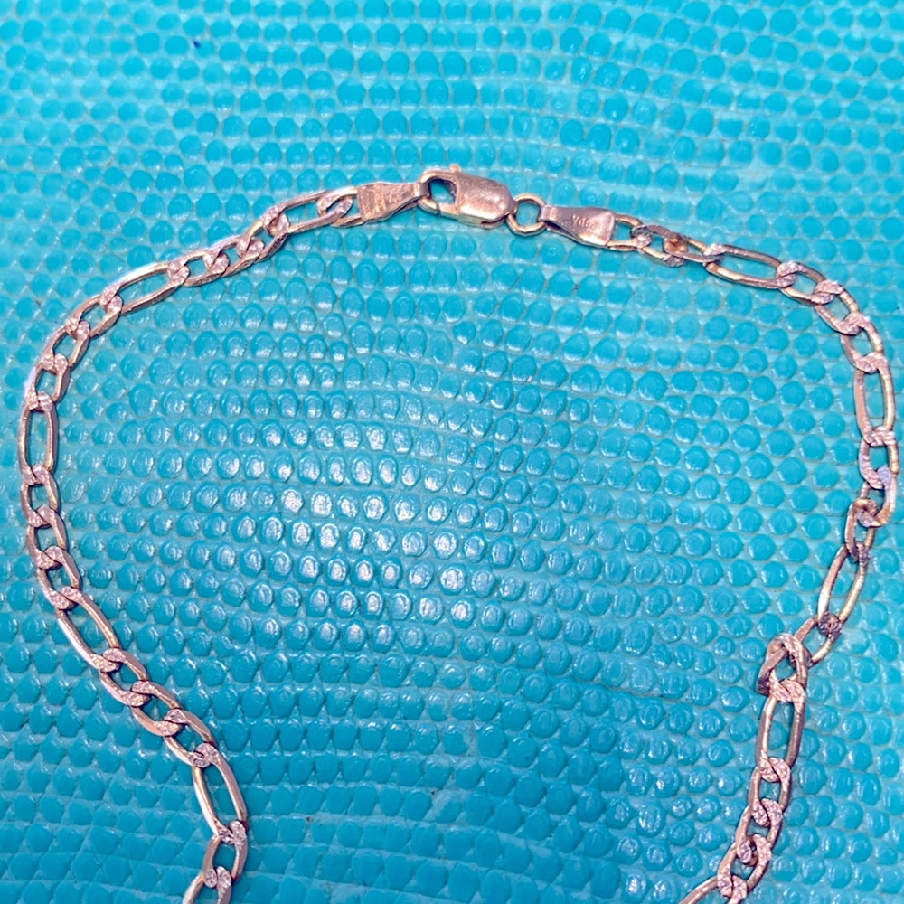 Beautiful Ankle Bracelet, Italian Gold, 16 1/4 L with